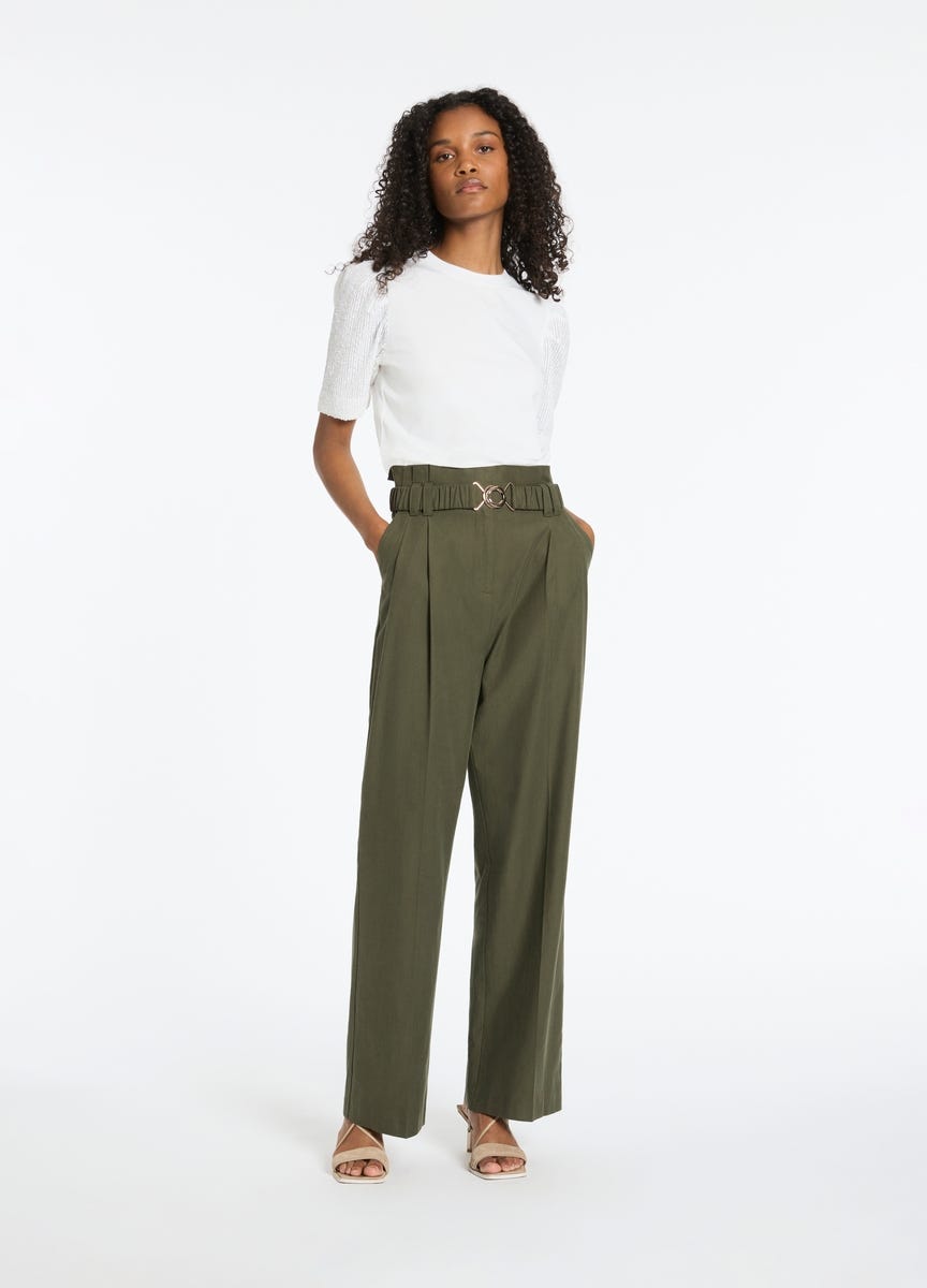 Paperbag high waisted pants top