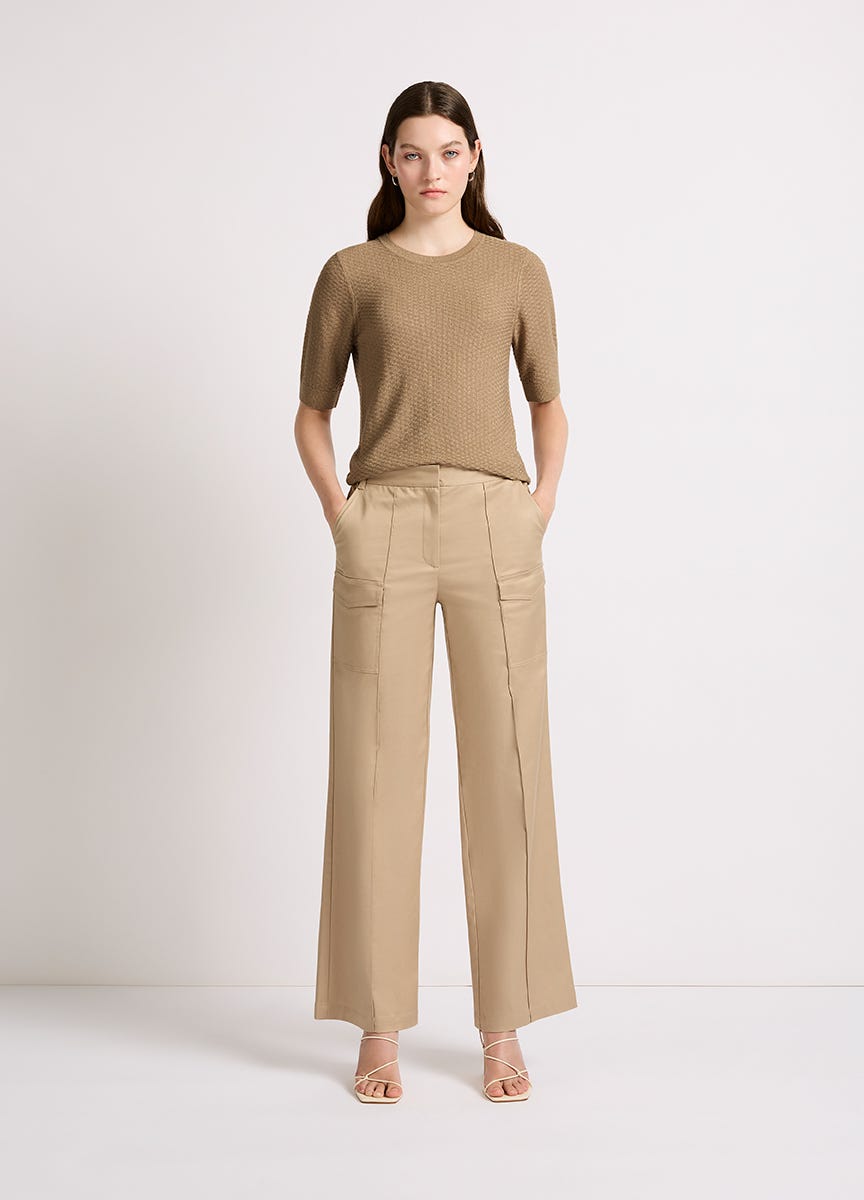 Womens wide leg cargo trousers top
