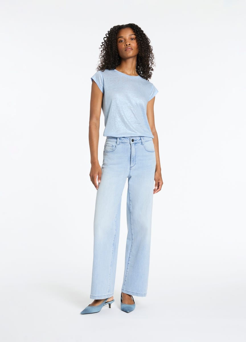 Full length wide leg jeans clearance