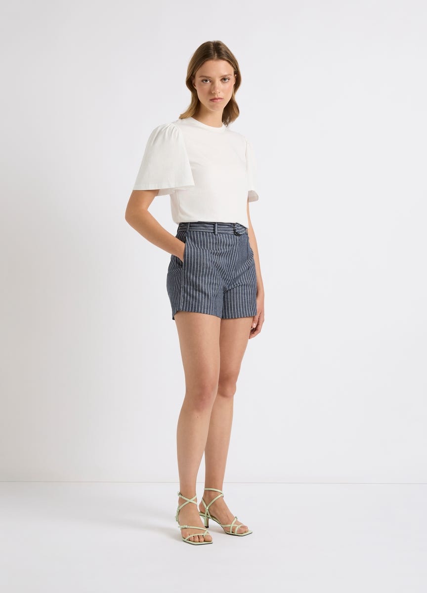 Navy smart shorts top