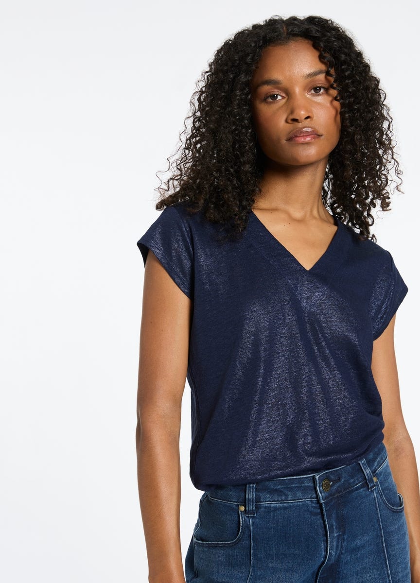 Linen tee shirt womens best sale