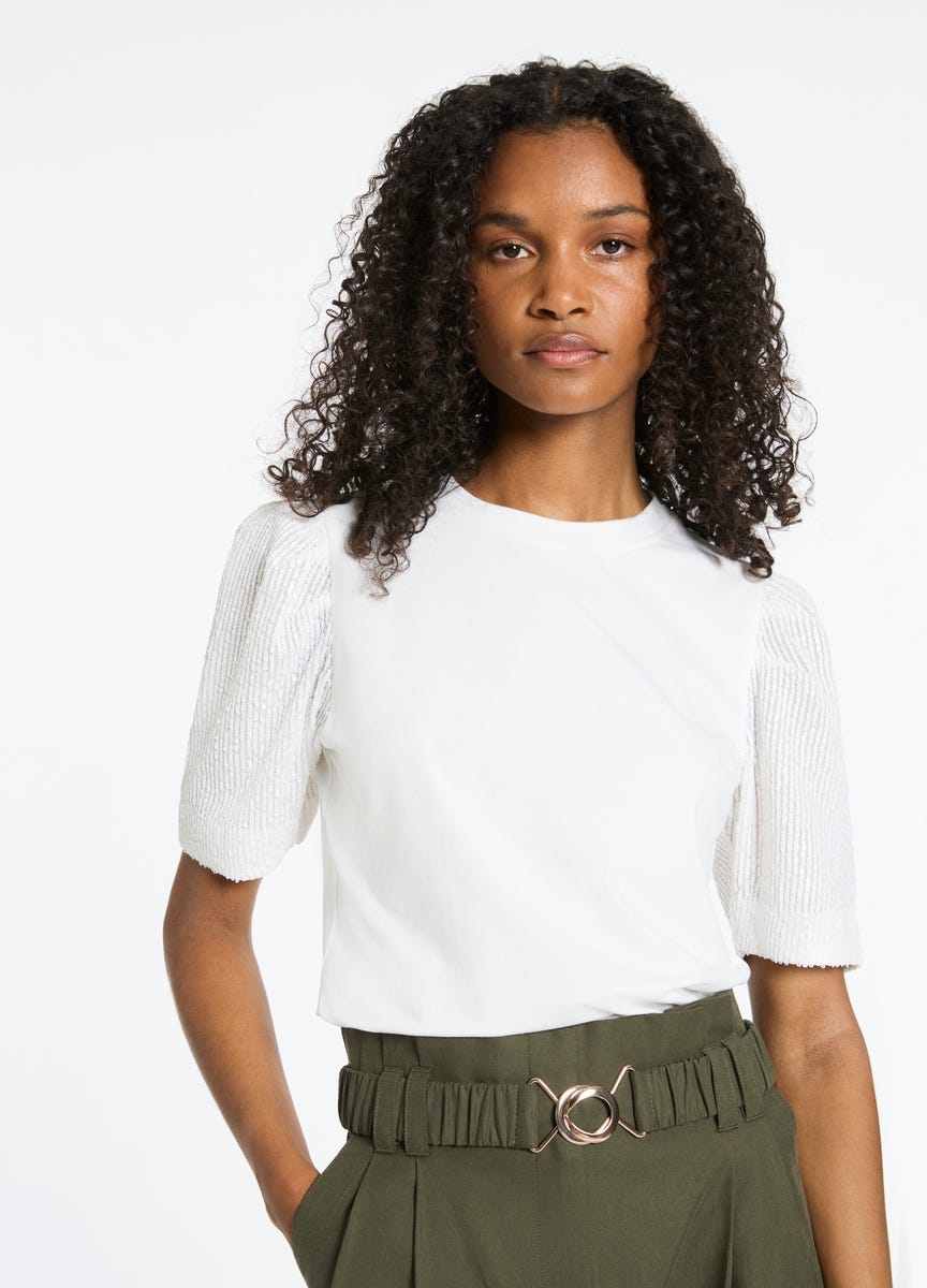 T shirt sales with sequin sleeves