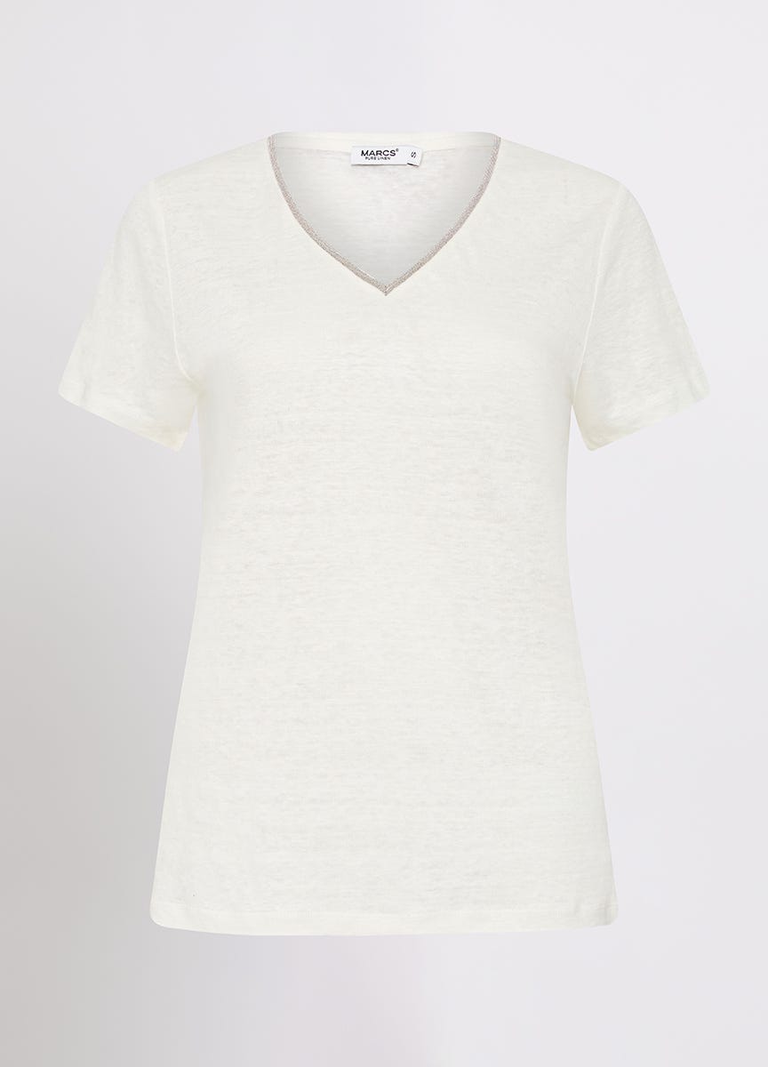 Marcs Women s Sam V Neck Linen Tee