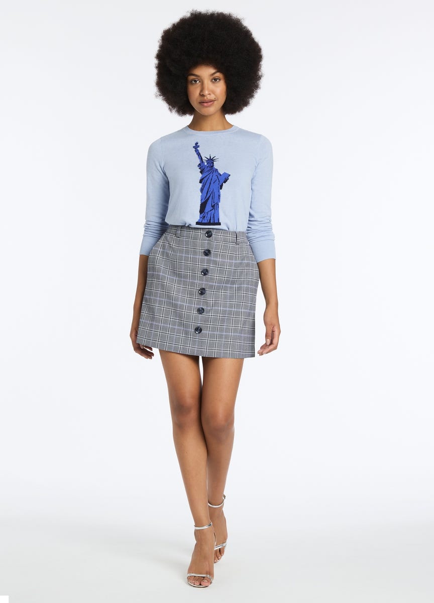 Marcs | Women's Plaid Habits Grey Mini Skirt