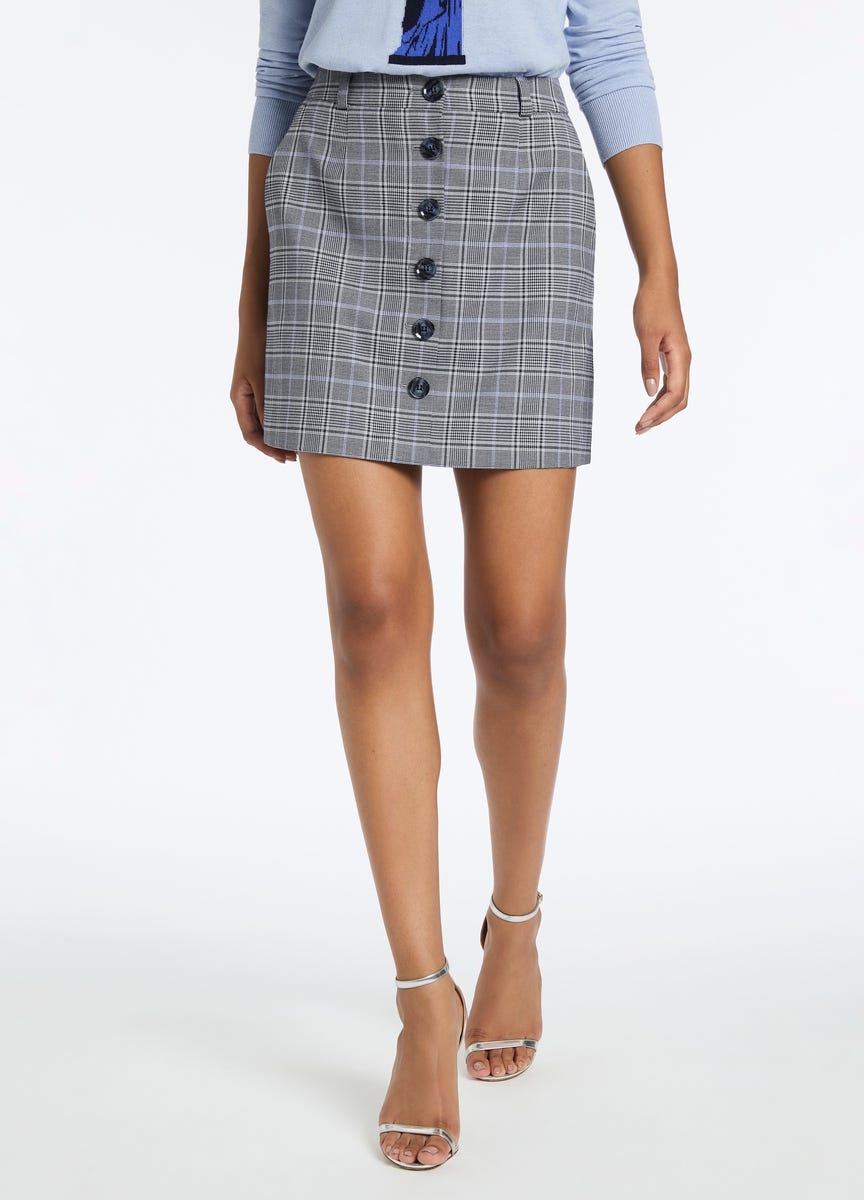 Marcs | Women's Plaid Habits Grey Mini Skirt