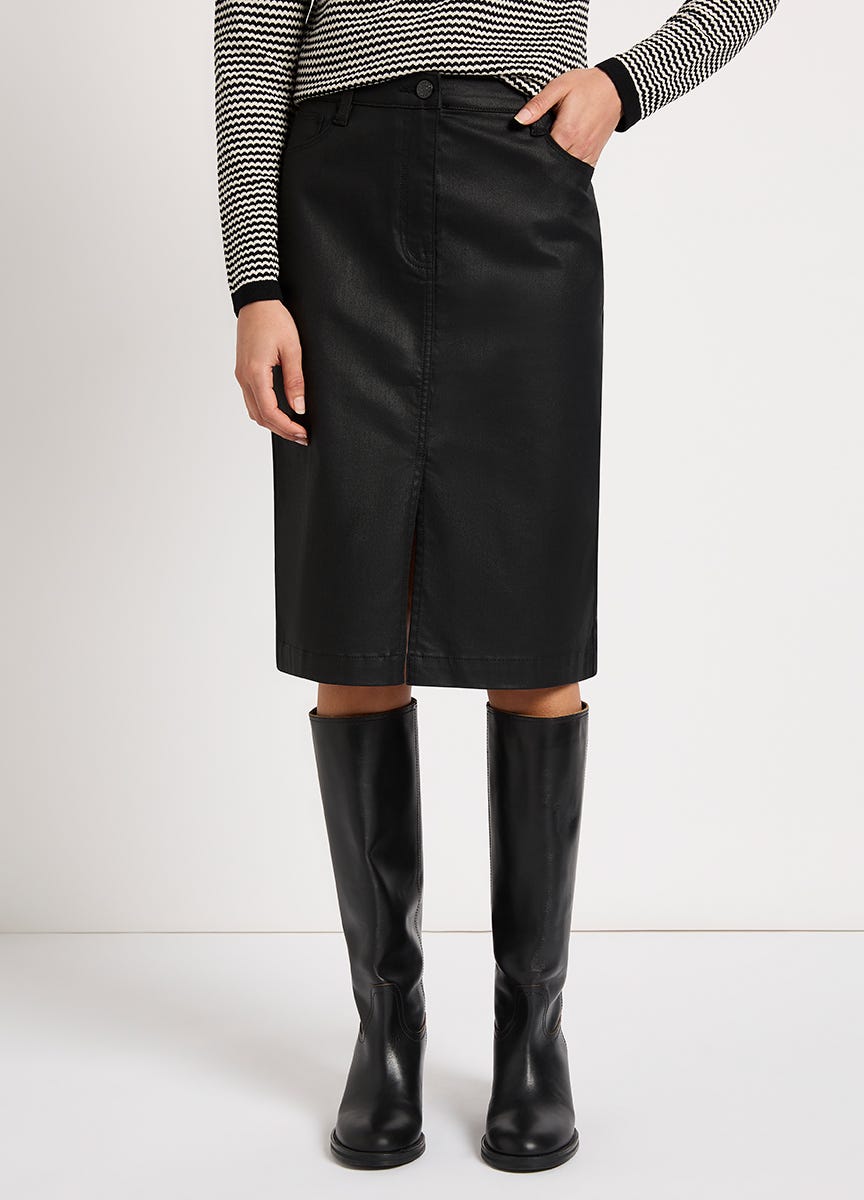 Waterloo Coated Denim Skirt