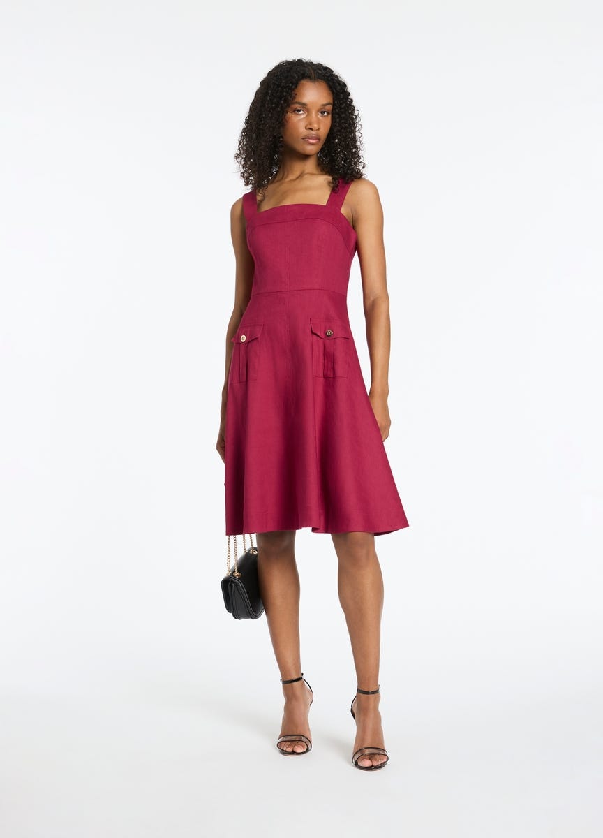 Fitted linen dress sales