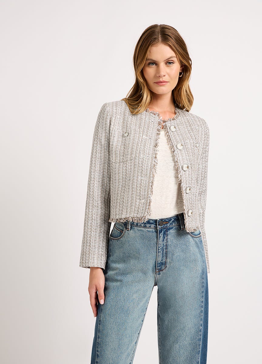 mideal】spring tweed over jacket - メルカリ