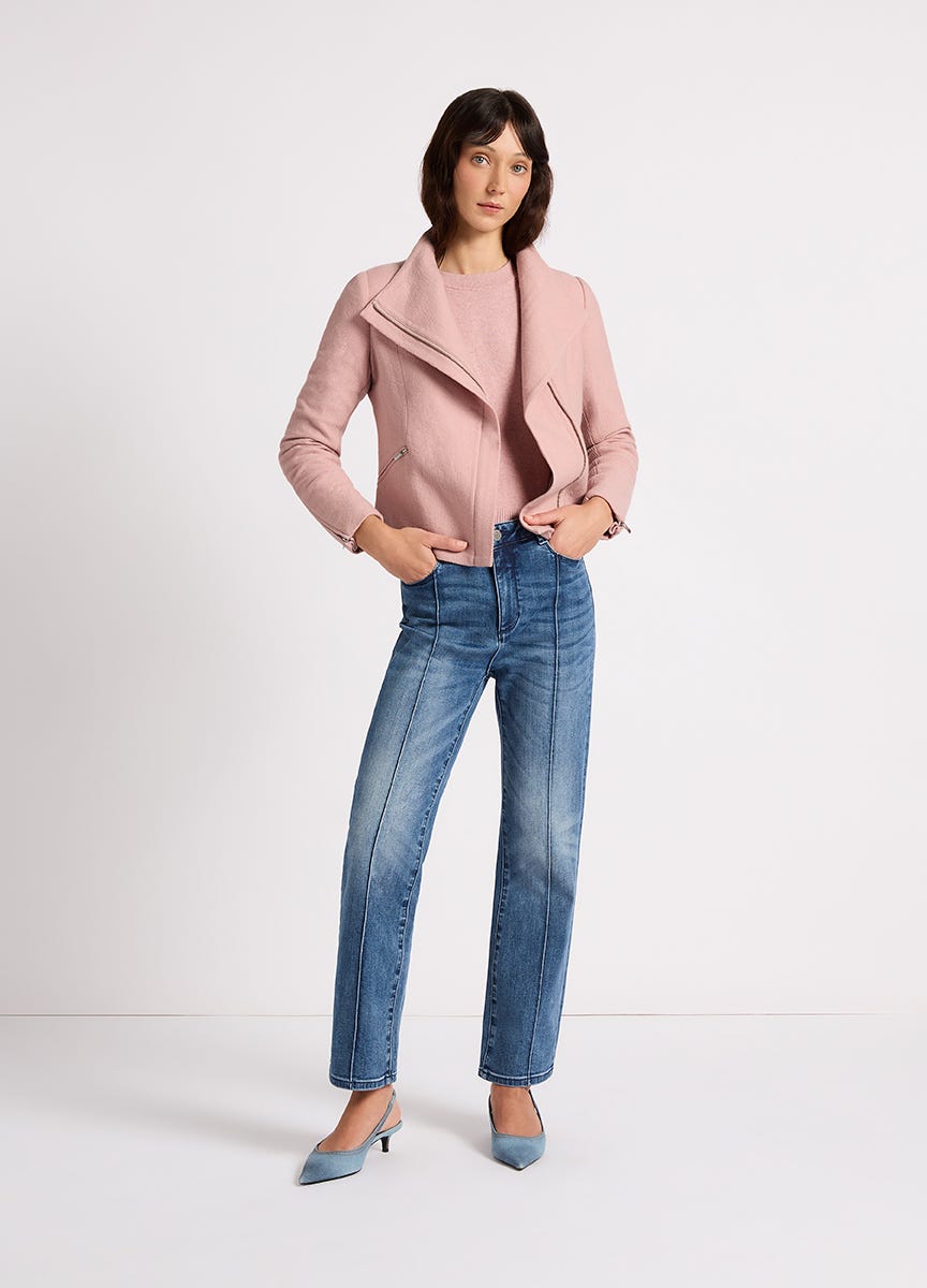 Marcs rose felted wool coat outlet