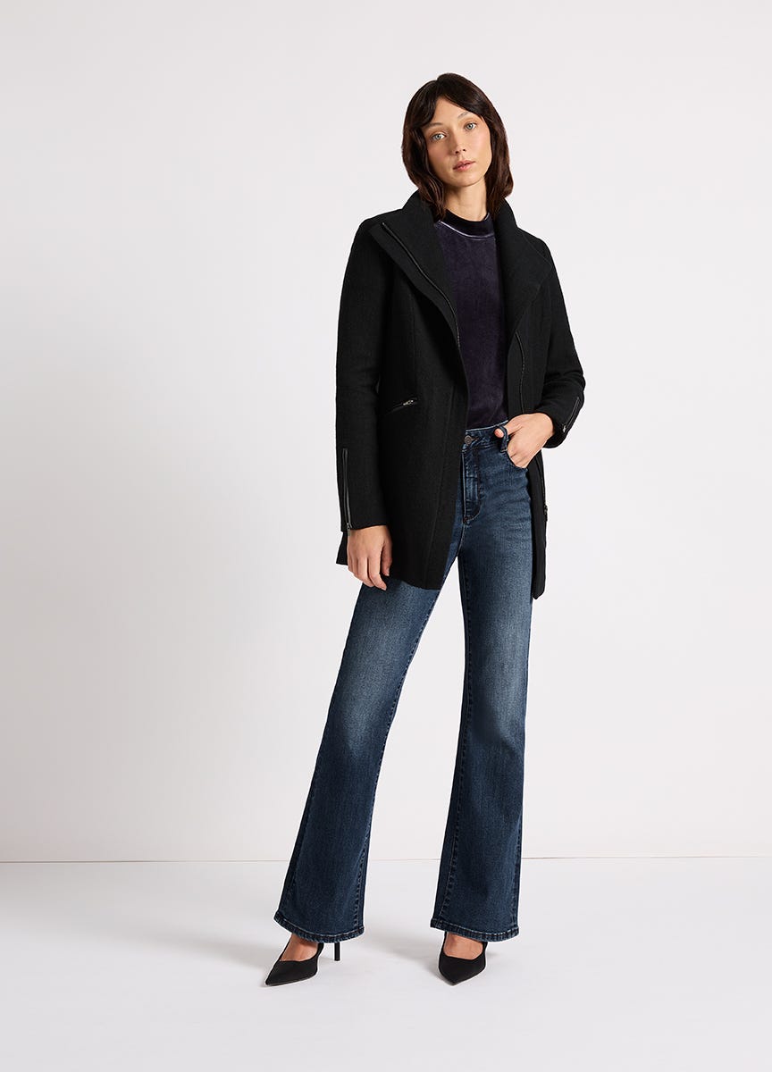 Marcs rose felted wool coat store