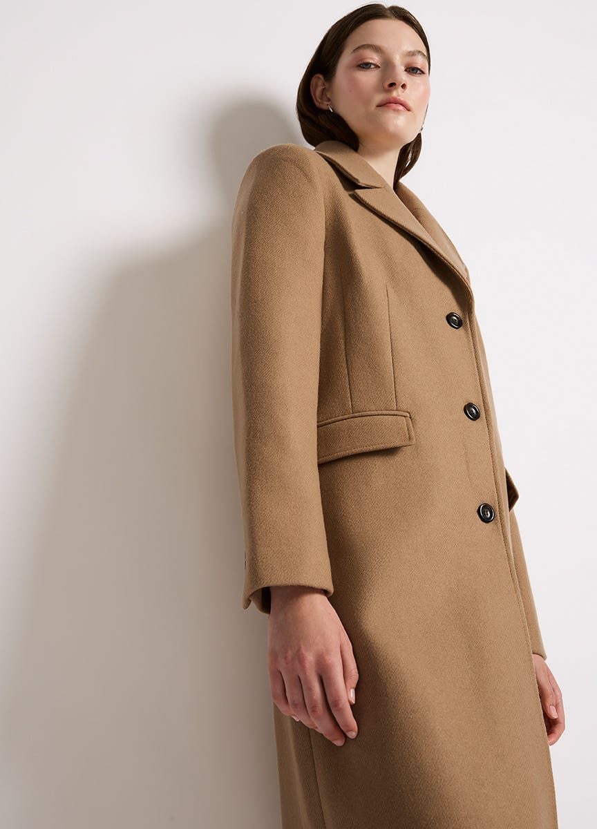 Melton wool overcoat outlet
