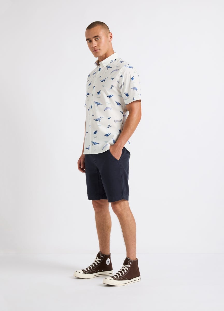 Washed top chino shorts