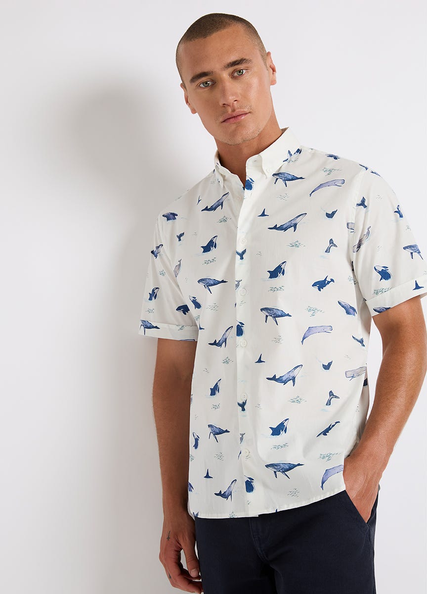 Dress shirt with whale logo 2025