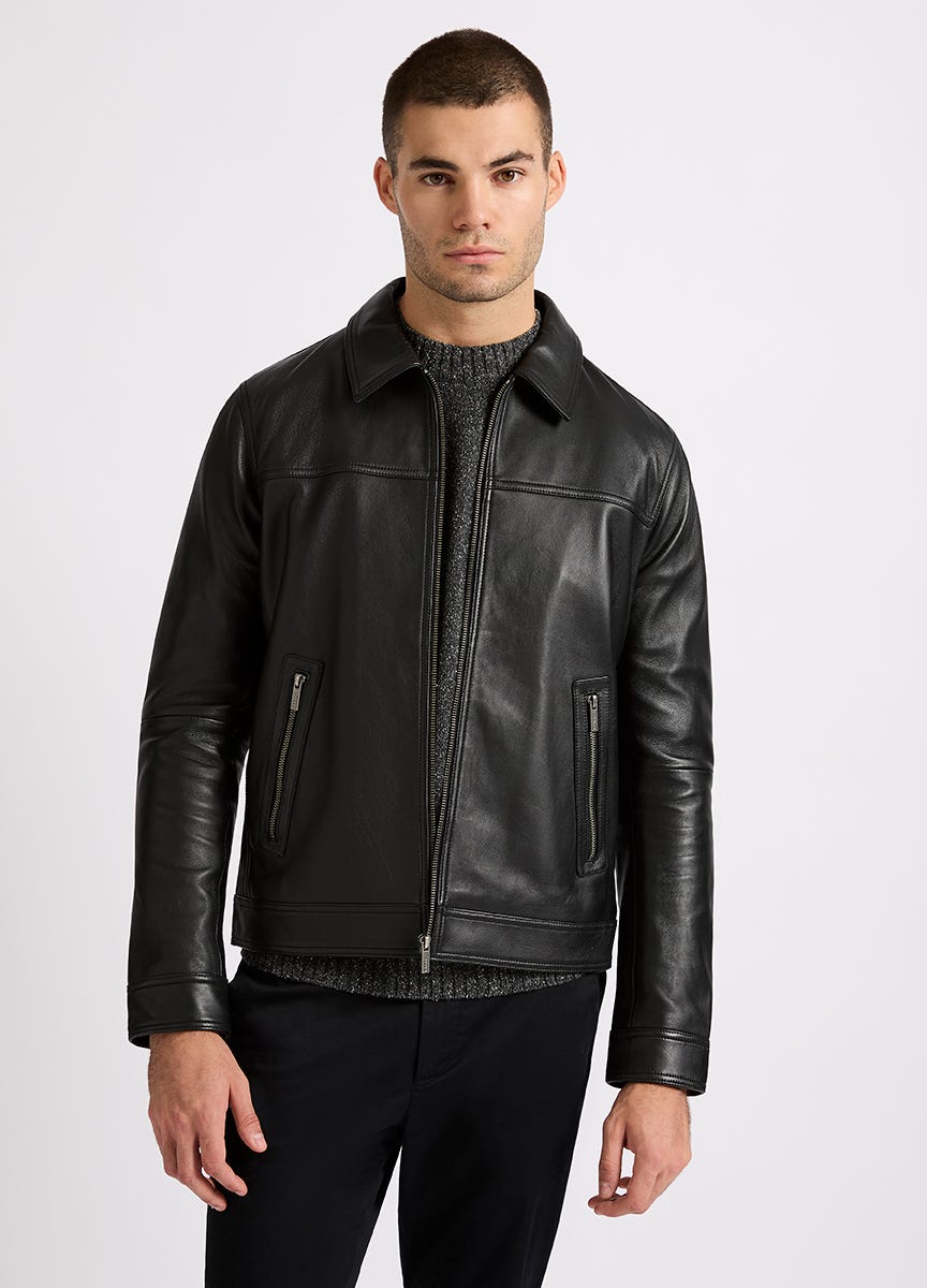 Mens leather jacket afterpay deals