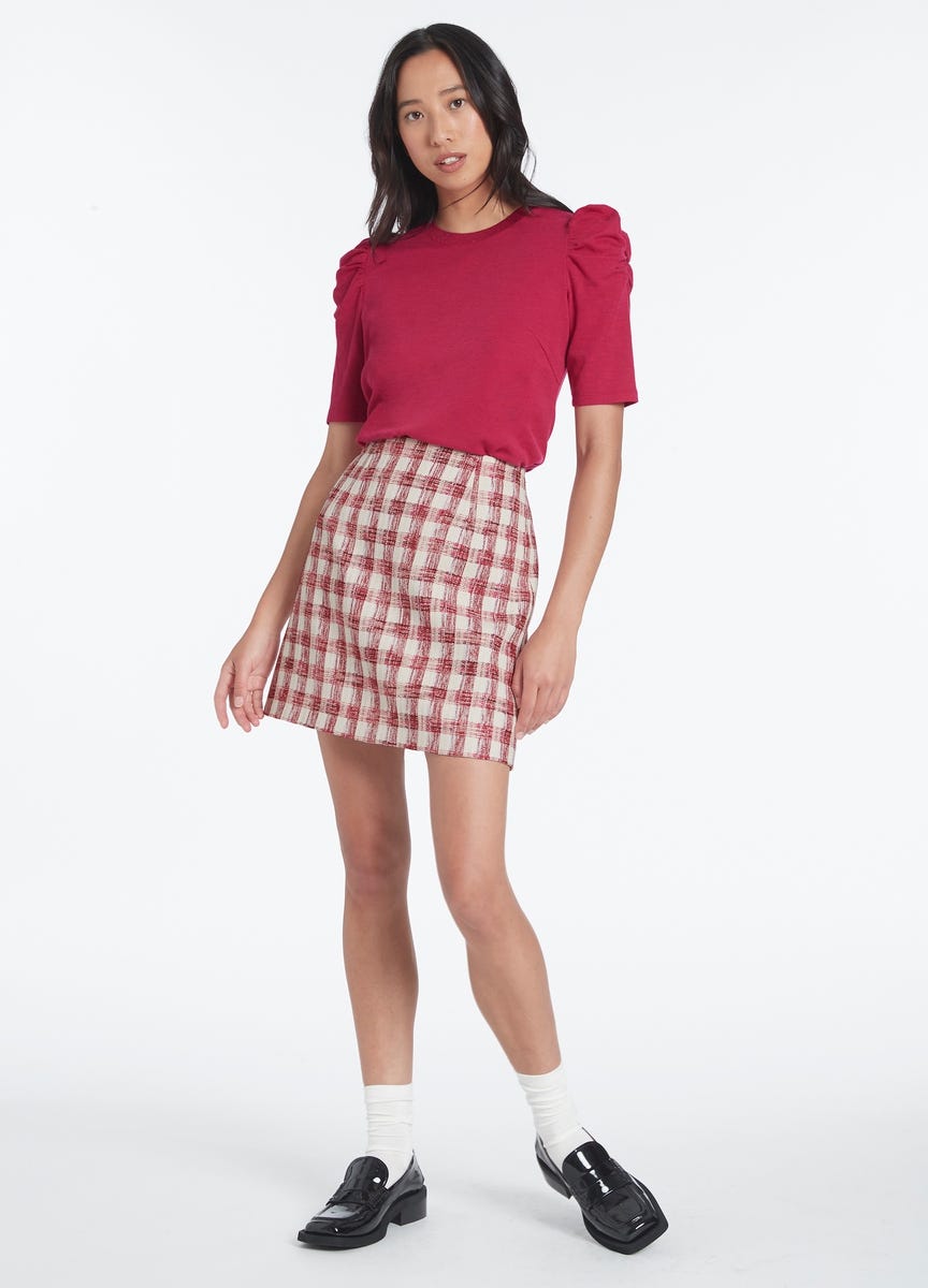 Pink plaid outlet skirt australia